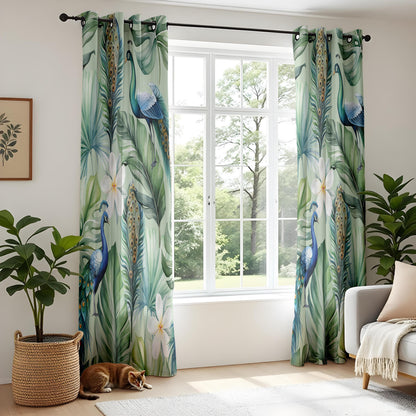 Onay Tropical Peacock Curtains – Exotic Jungle Bird Drapes