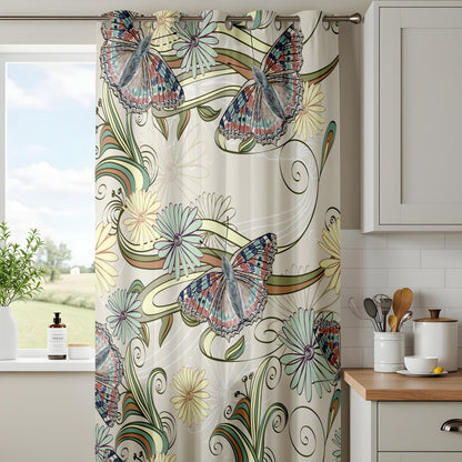 Onay Art Nouveau Butterfly Curtains – Whimsical Floral Swirl Drapes