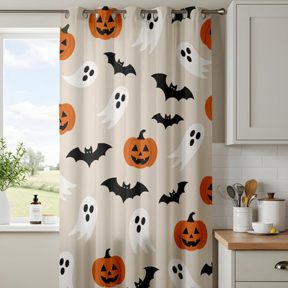 Onay Halloween Pumpkin Ghost Curtains – Spooky Bat Nursery Drapes