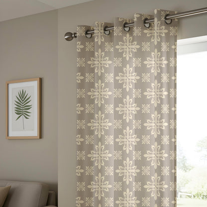 Onay Beige Fleur de Lis Blackout Curtains