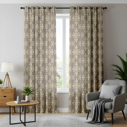 Onay Beige Fleur de Lis Blackout Curtains
