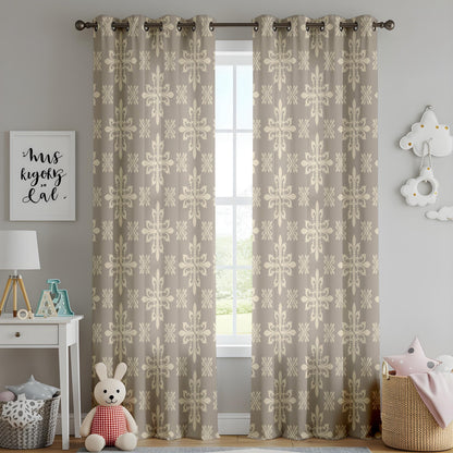Onay Beige Fleur de Lis Blackout Curtains