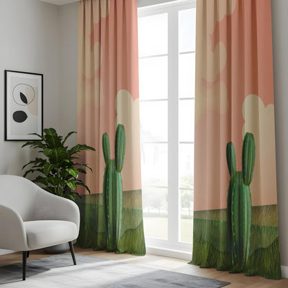 Onay Desert Cactus and Forest Nature Blackout Curtains