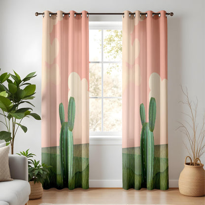 Onay Desert Cactus and Forest Nature Blackout Curtains