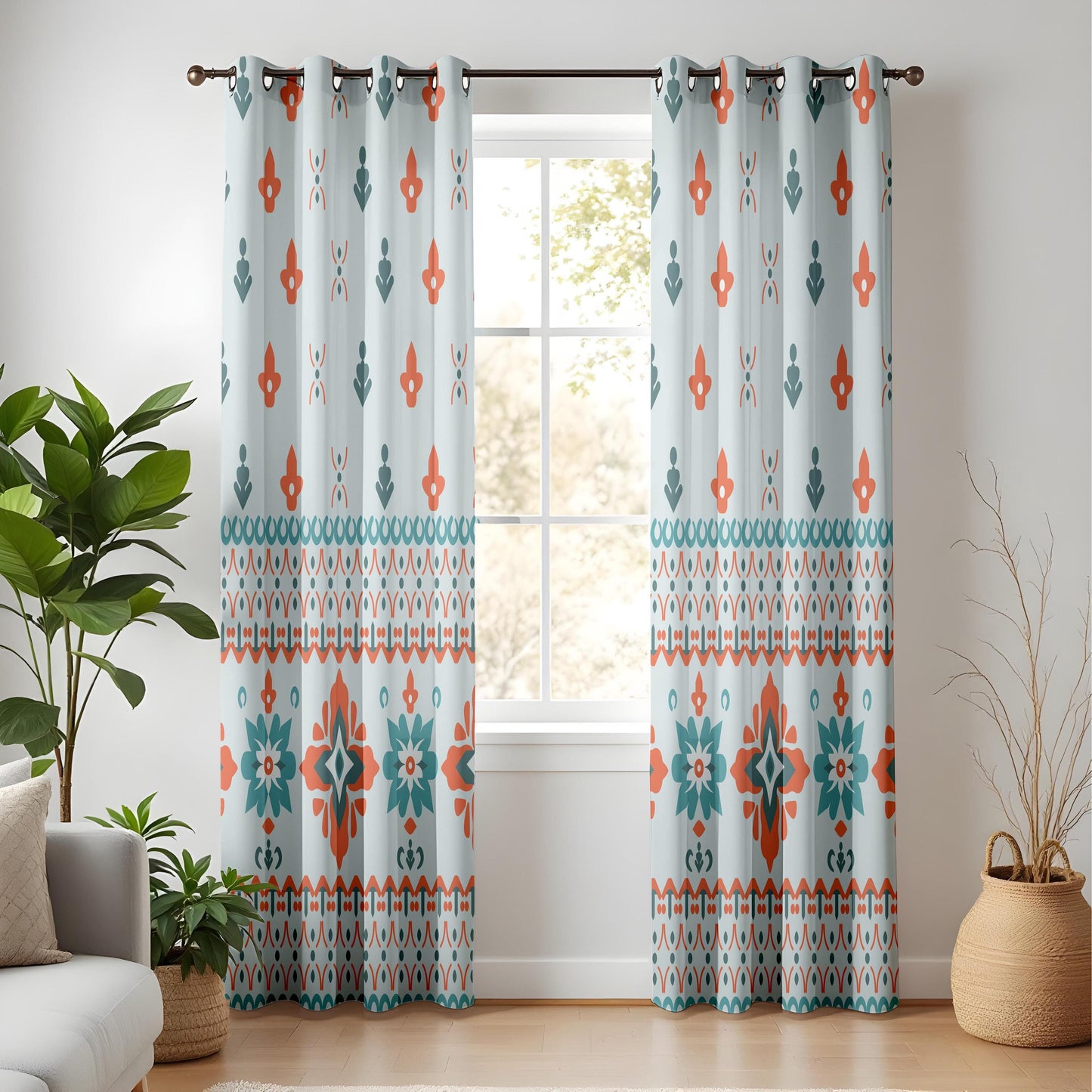 Onay Nature Landscape and Boho Ethnic Blackout Curtains