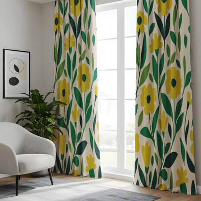 Onay Retro Floral Blackout Curtains