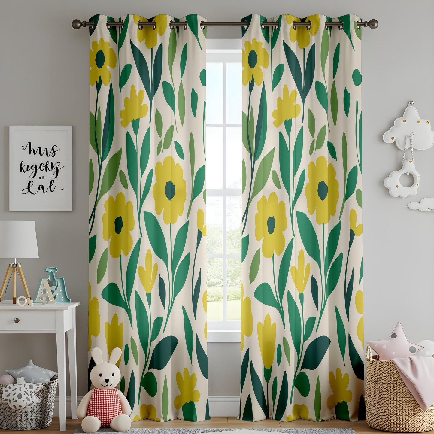 Onay Retro Floral Blackout Curtains