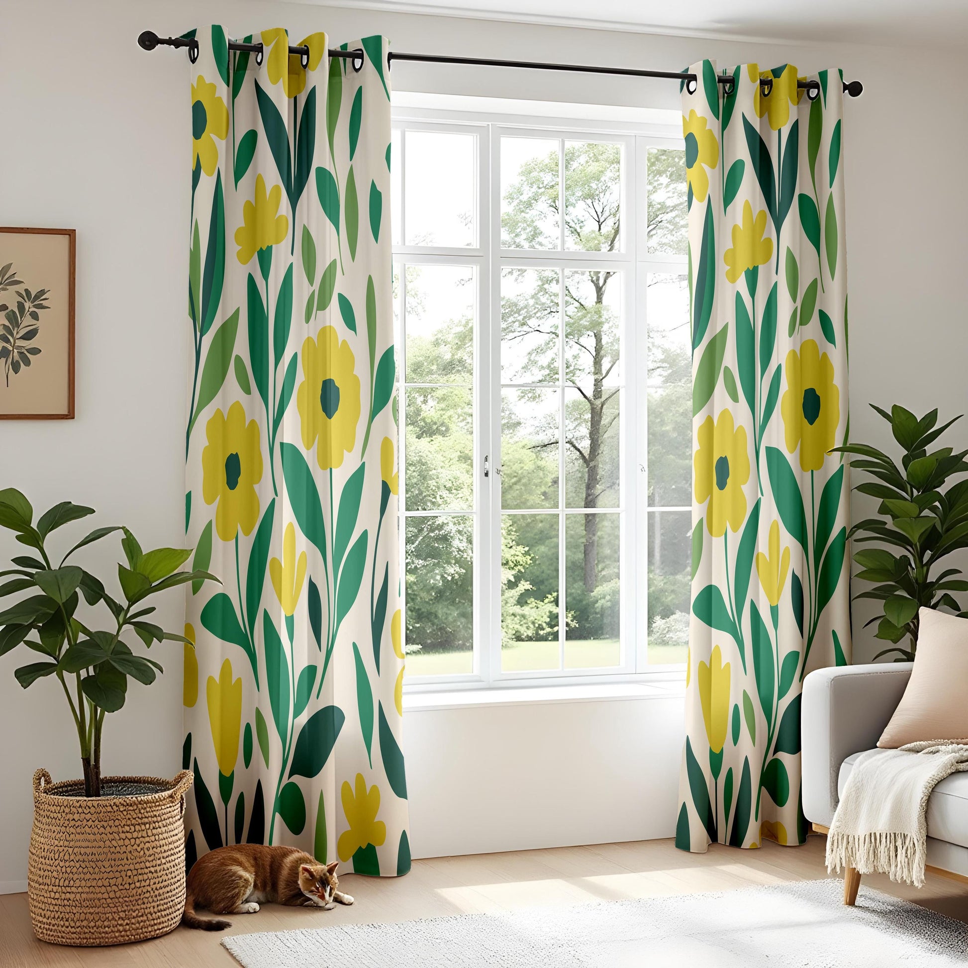 Onay Retro Floral Blackout Curtains