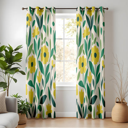 Onay Retro Floral Blackout Curtains