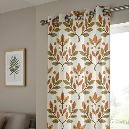 Onay Botanical Leaf Window Curtains – Mid Century Modern Drapes
