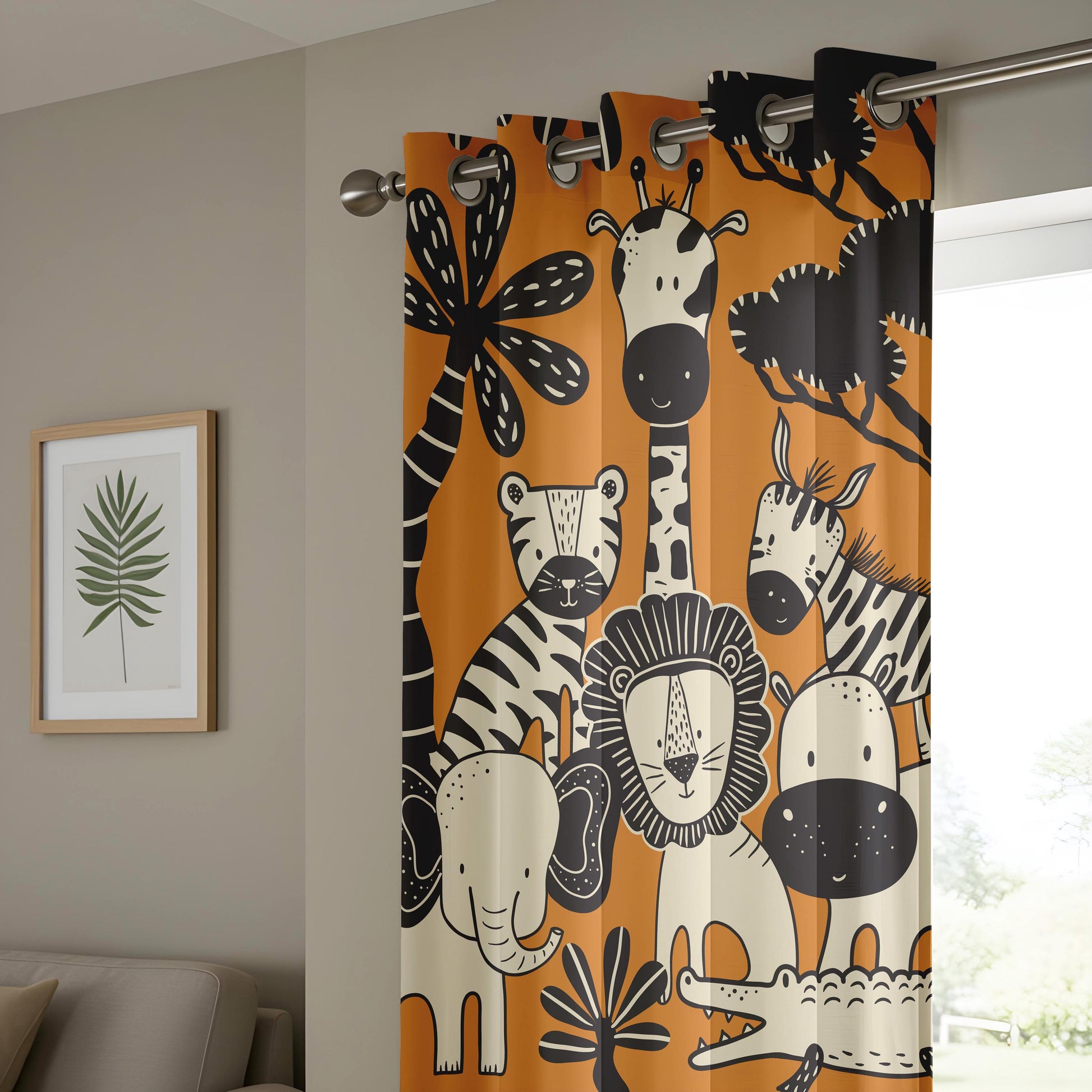 Onay Safari Nursery Blackout Curtains – Jungle Animals