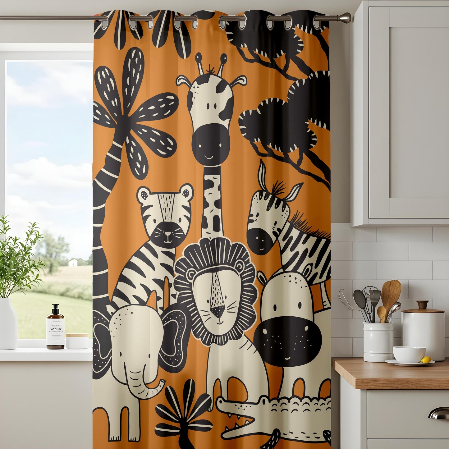 Onay Safari Nursery Blackout Curtains – Jungle Animals