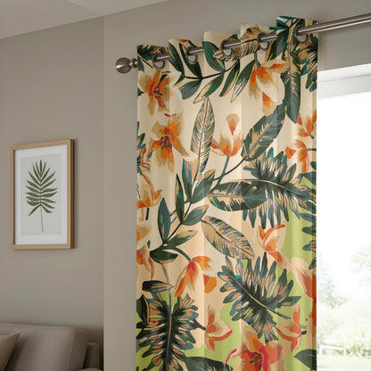 Onay Tropical Palm Leaf Curtains – Exotic Jungle Decor