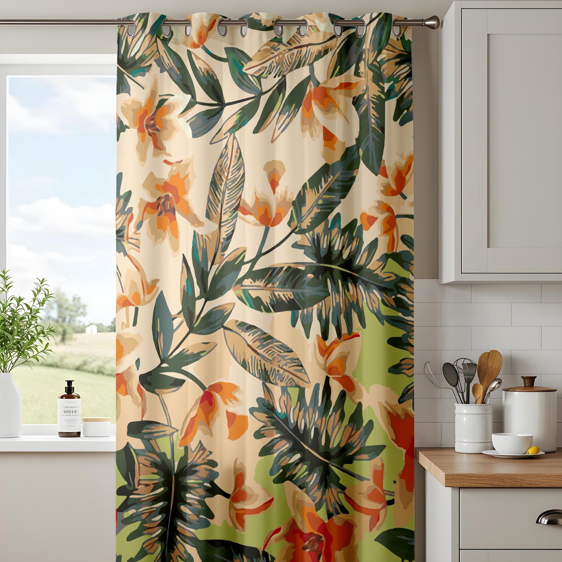 Onay Tropical Palm Leaf Curtains – Exotic Jungle Decor