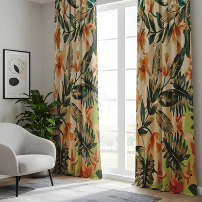 Onay Tropical Palm Leaf Curtains – Exotic Jungle Decor