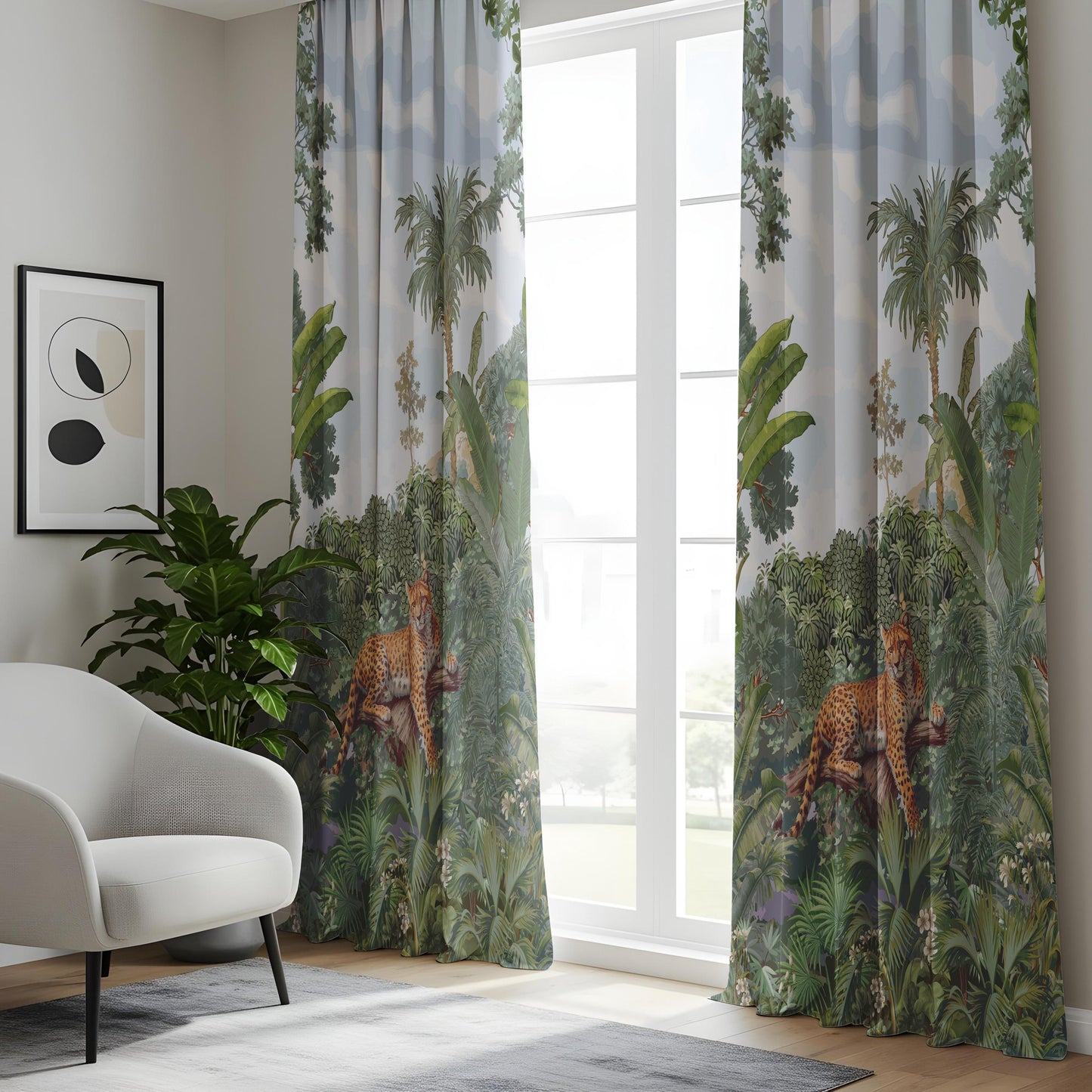 Onay Leopard Jungle Safari Living Room Curtains