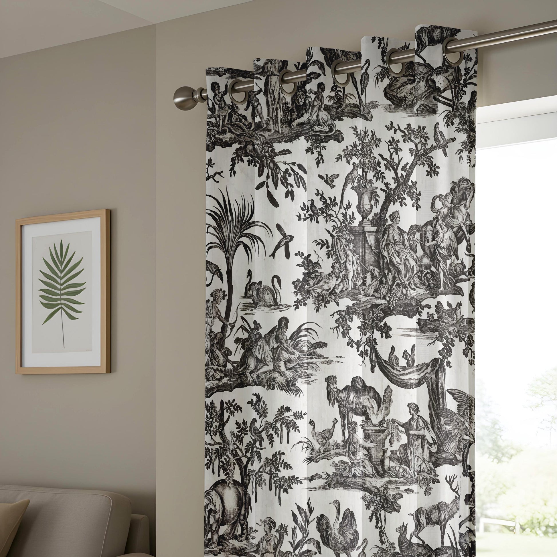 Onay French Toile De Jouy Curtains – Vintage Black White Window Drapes