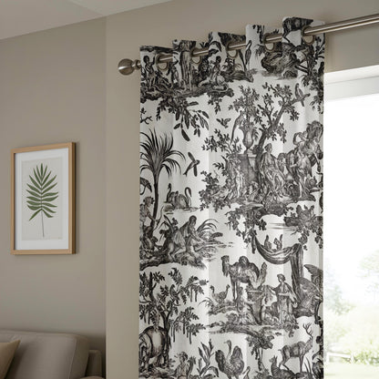 Onay French Toile De Jouy Curtains – Vintage Black White Window Drapes