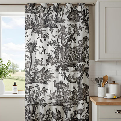 Onay French Toile De Jouy Curtains – Vintage Black White Window Drapes