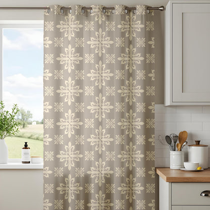 Onay Beige Fleur de Lis Blackout Curtains