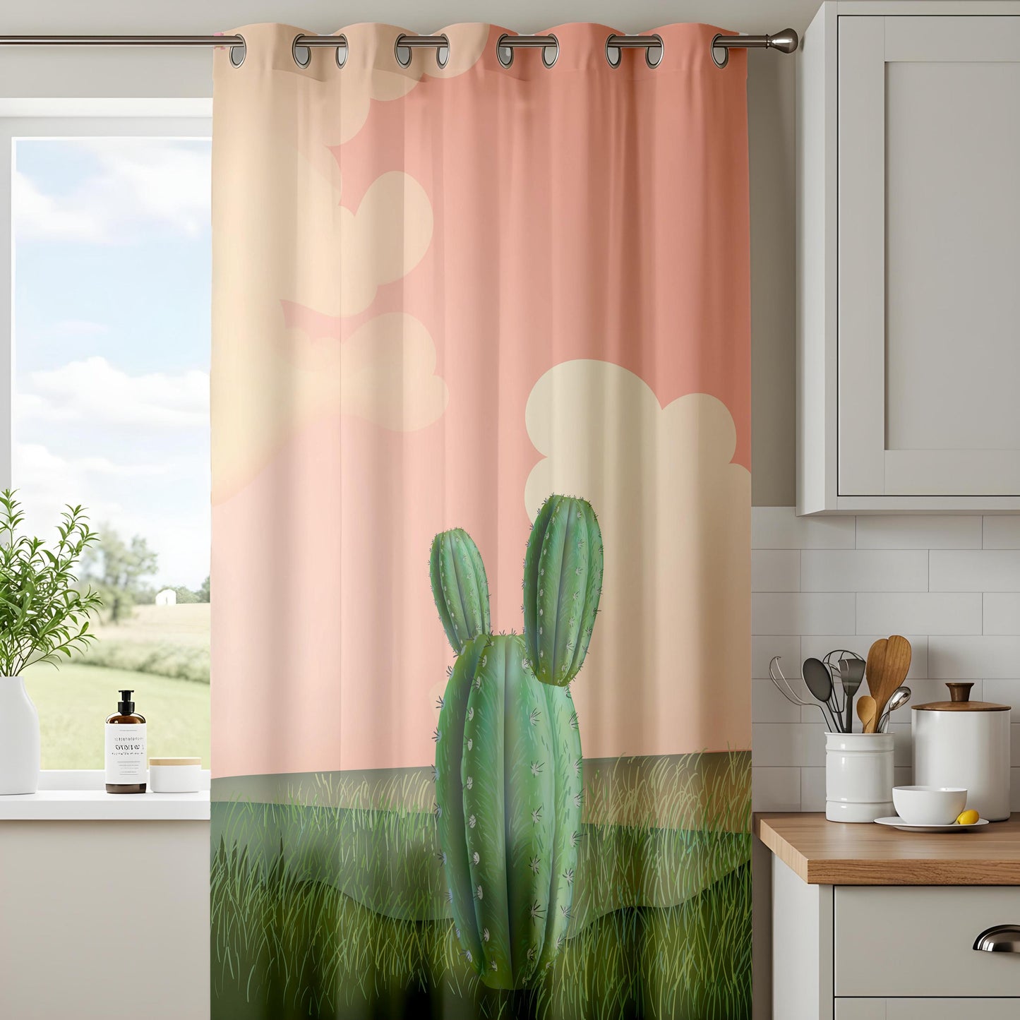 Onay Desert Cactus and Forest Nature Blackout Curtains