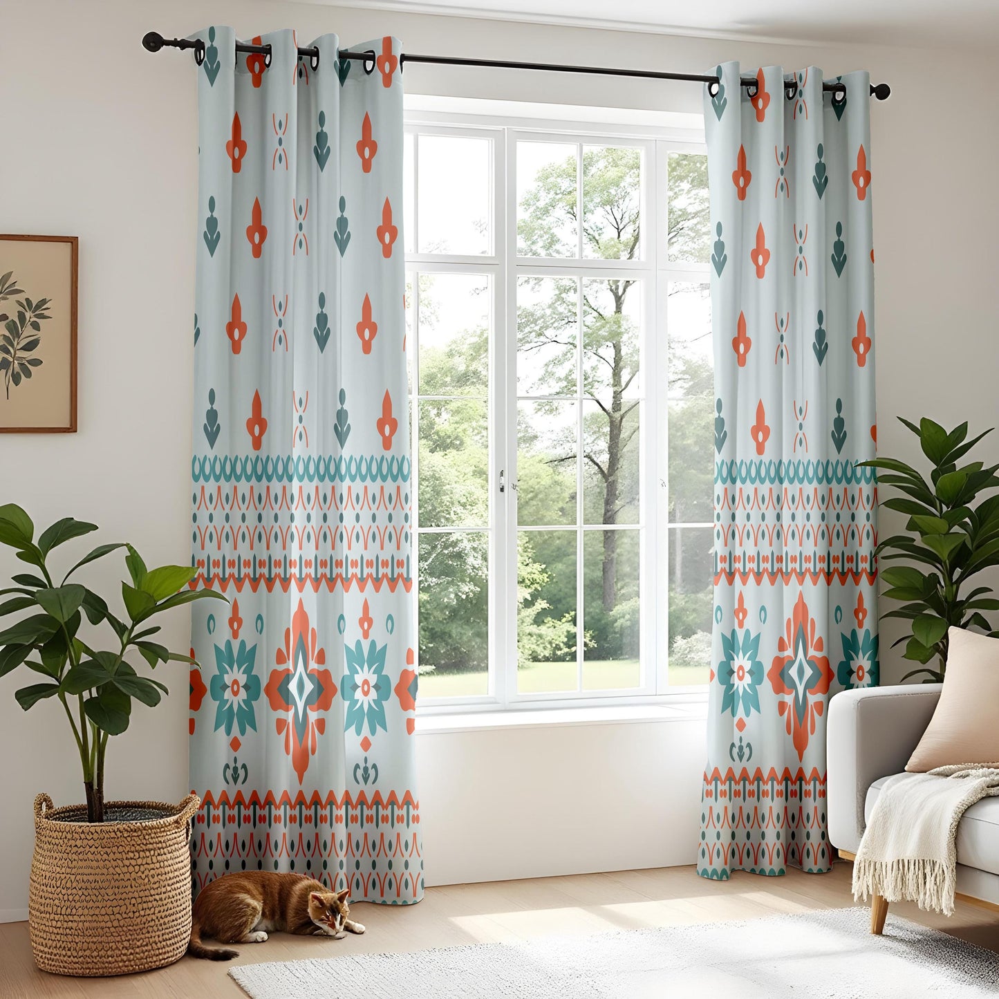 Onay Nature Landscape and Boho Ethnic Blackout Curtains