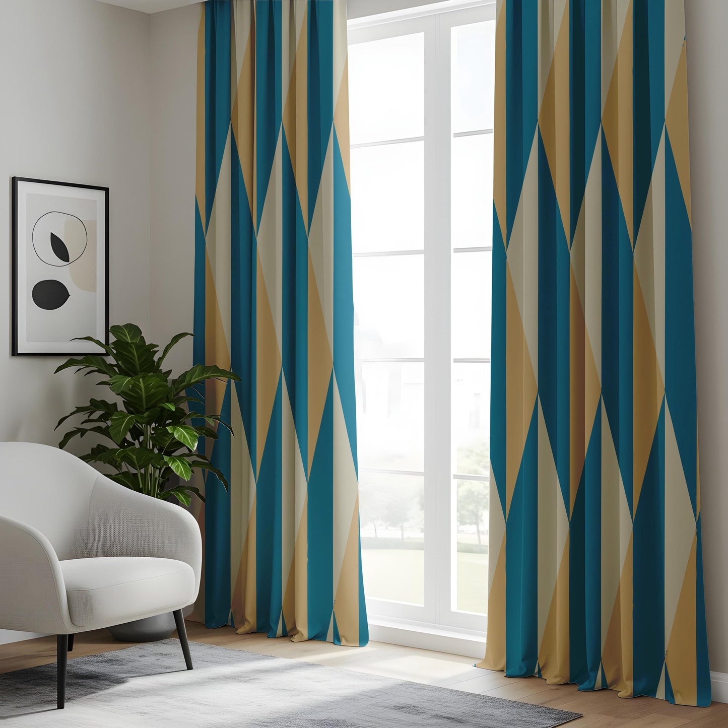 Onay Artistic Nature and Geometric Blackout Curtains
