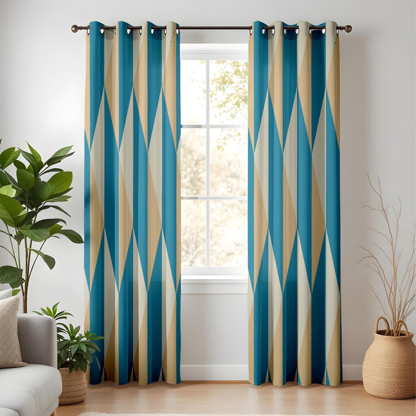 Onay Artistic Nature and Geometric Blackout Curtains