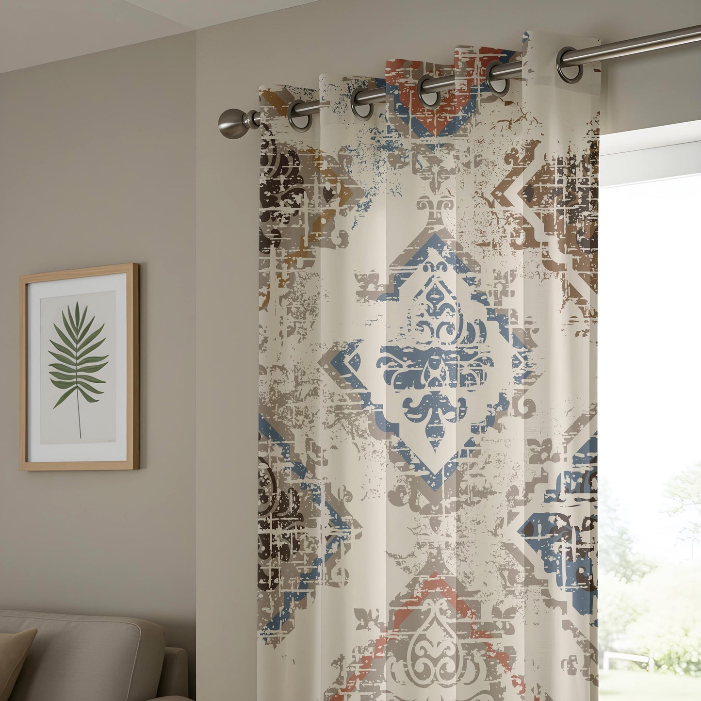 Onay Rustic Kilim Blackout Curtains – Tribal Medallion Design