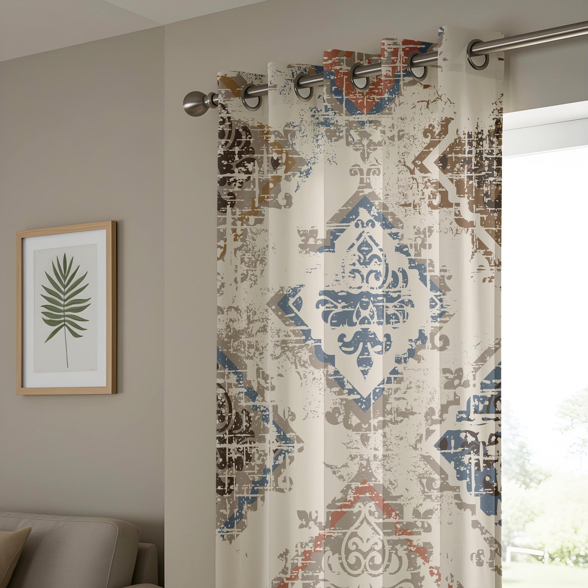 Onay Rustic Kilim Blackout Curtains – Tribal Medallion Design