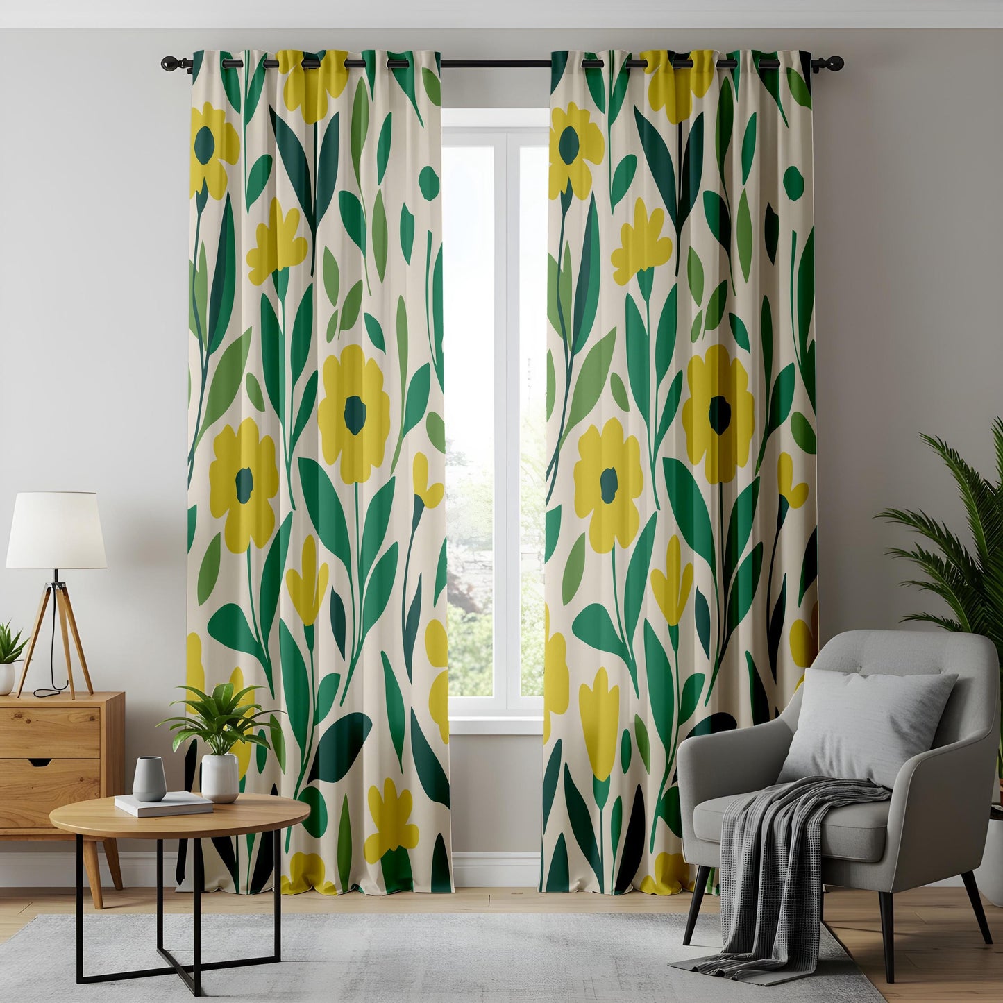 Onay Retro Floral Blackout Curtains
