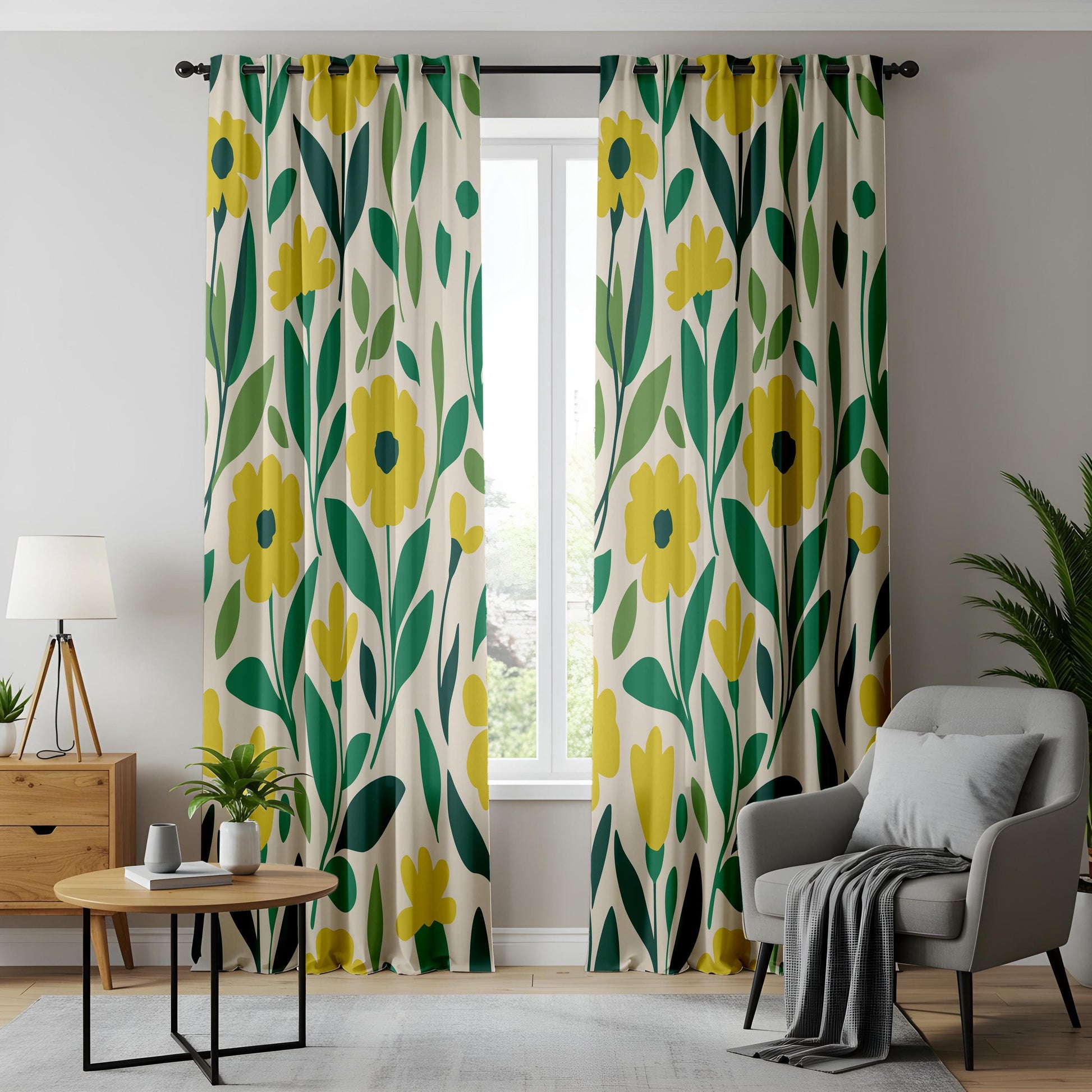 Onay Retro Floral Blackout Curtains