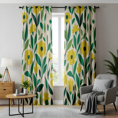 Onay Retro Floral Blackout Curtains