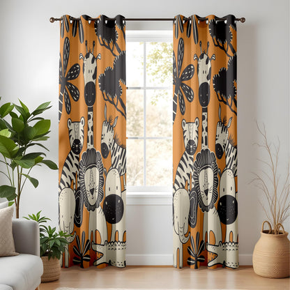 Onay Safari Nursery Blackout Curtains – Jungle Animals