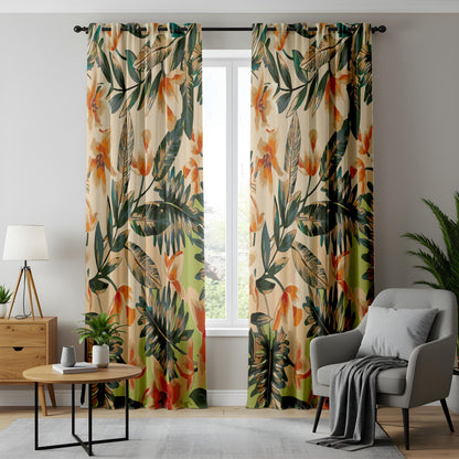 Onay Tropical Palm Leaf Curtains – Exotic Jungle Decor