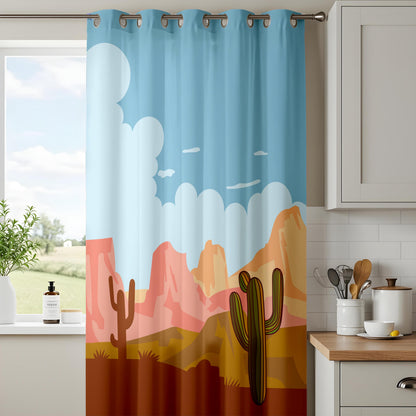 Onay Saguaro Cactus Curtain – Arizona Desert Sunset