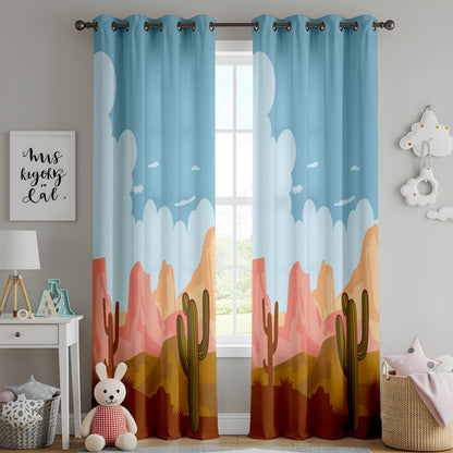 Onay Saguaro Cactus Curtain – Arizona Desert Sunset