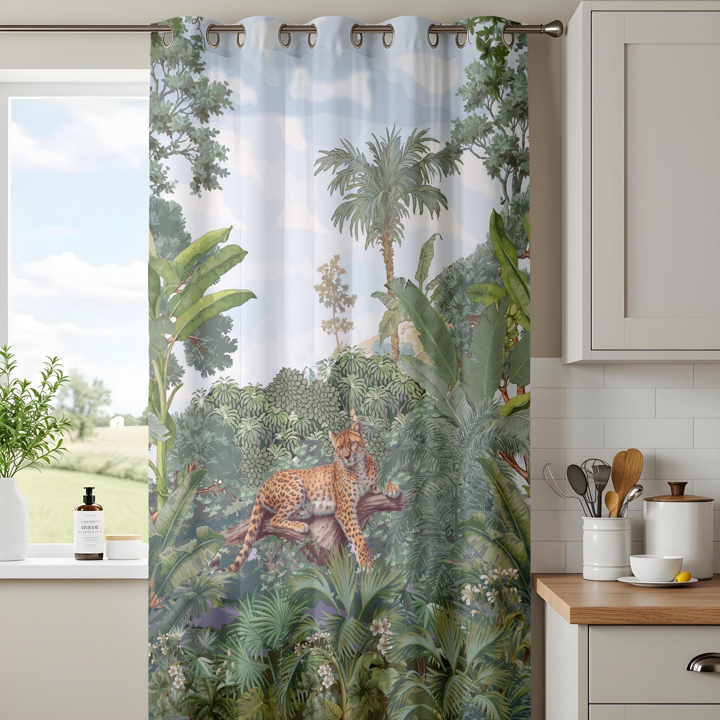 Onay Leopard Jungle Safari Living Room Curtains