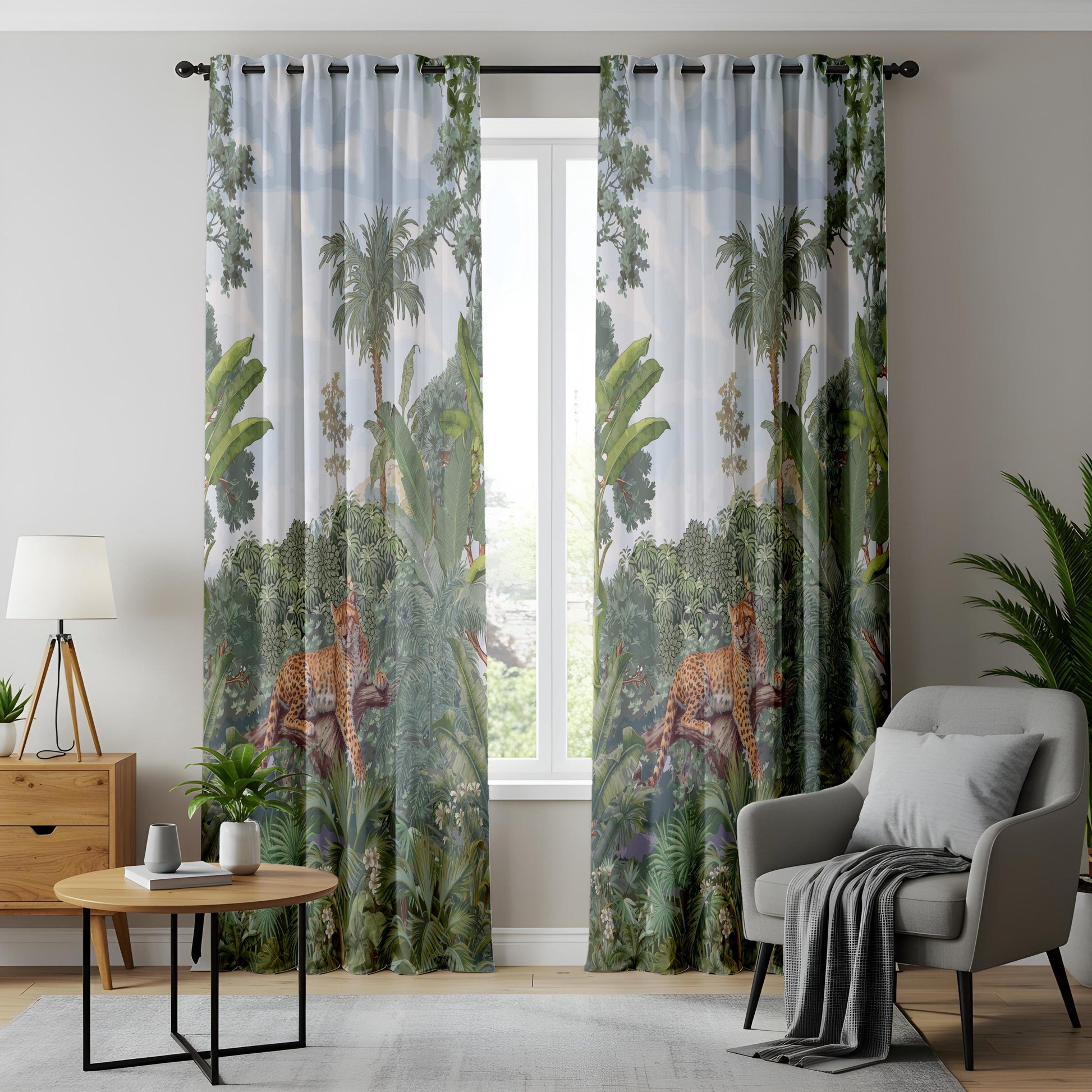 Onay Leopard Jungle Safari Living Room Curtains