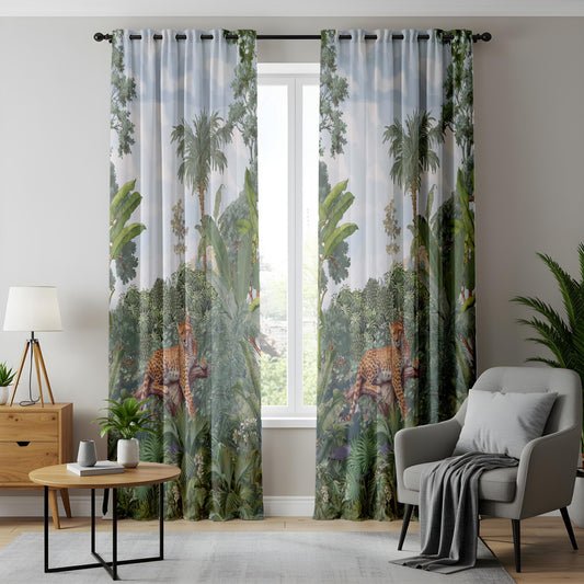 Onay Leopard Jungle Safari Living Room Curtains