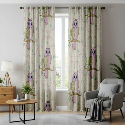 Onay Purple Owl Curtains – Whimsical Woodland Nursery Drapes