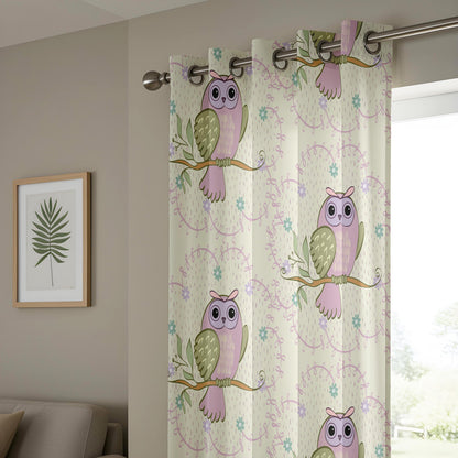 Onay Purple Owl Curtains – Whimsical Woodland Nursery Drapes