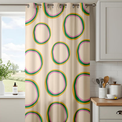 Onay Retro Abstract Oval Curtains – Colorful Funky Geometric Drapes