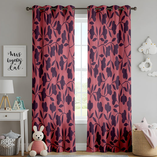 Onay Colorful Abstract Floral Curtains – Playful Coral and Teal Drapes