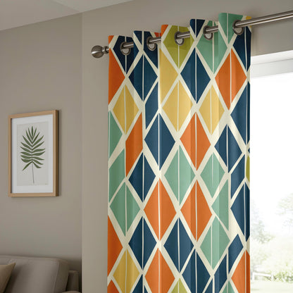 Onay Mid Century Modern Curtains – Retro Diamond Geometric Drapes