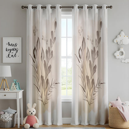 Onay Botanical Curtains – Neutral Floral Drapes
