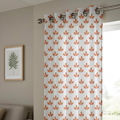 Onay Terracotta Leaf Curtains – Boho Floral Drapes