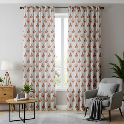 Onay Terracotta Leaf Curtains – Boho Floral Drapes
