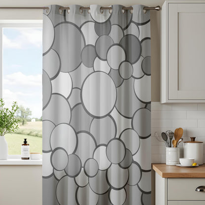 Onay Grey Circle Curtains – Bold Geometric Bubble Drapes