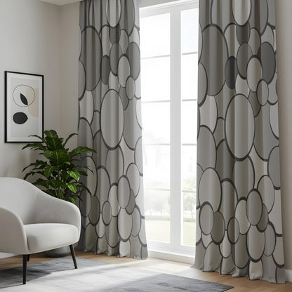Onay Grey Circle Curtains – Bold Geometric Bubble Drapes